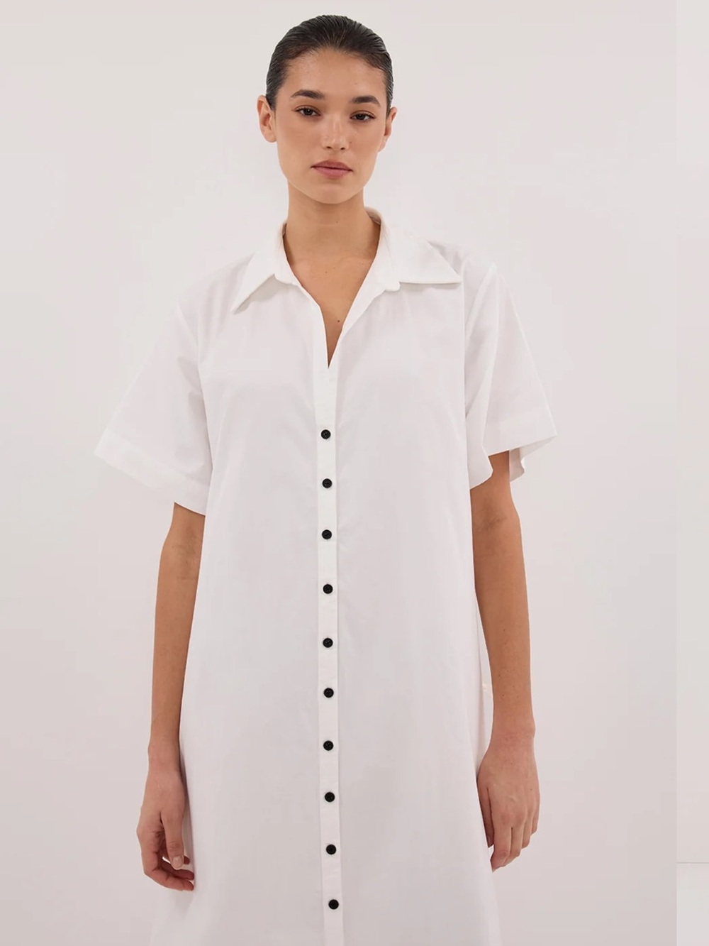 DISSH WHITE SHIRT DRESS MAXI/MIDI - Picture 2 of 5